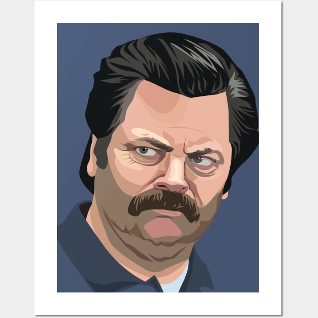 Ron Swanson Wall Art by RebekahLynneDesign